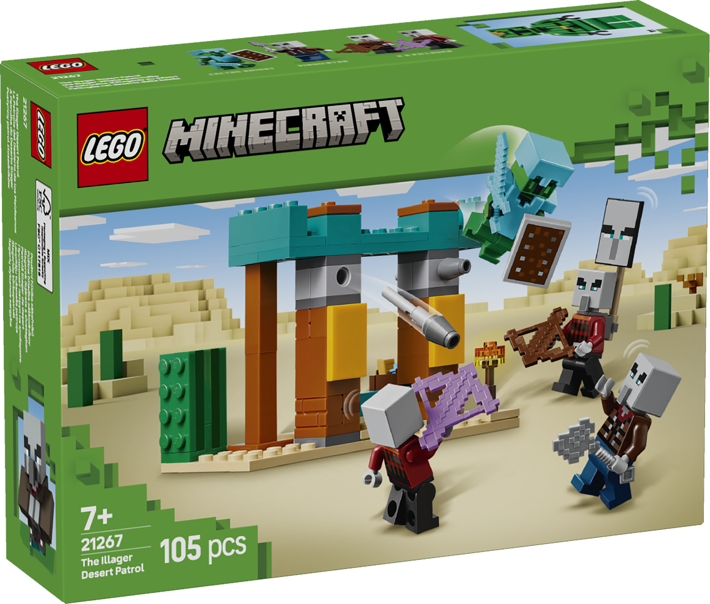 LEGO Minecraft Illageride kõrbepatrull See väike LEGO Minecraft komplekt on suur tegelaskujude ja tegevuste poolest