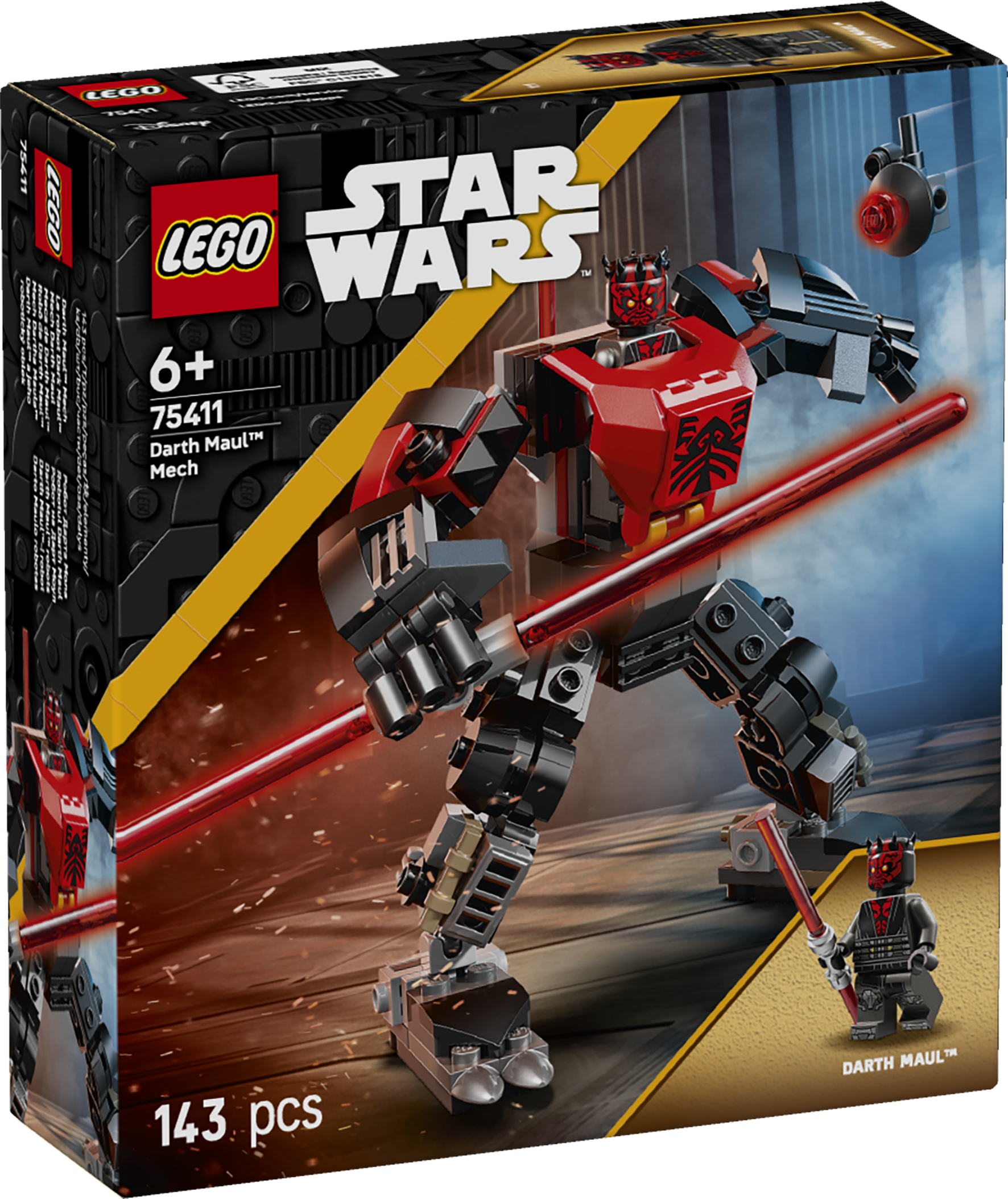 LEGO Star Wars Darth maul-i robot Inspireeri lapsi looma ainulaadseid Star Wars™ lugusid selle muudetava asendiga Darth Mauli LEGO® roboti ehitusmänguasjaga.