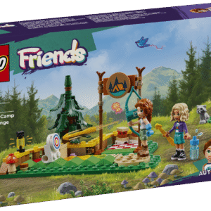 LEGO Friends Seikluslaagri vibulaskmisrada ehitusmänguasjaga lastele on kaasas kaks mininukku