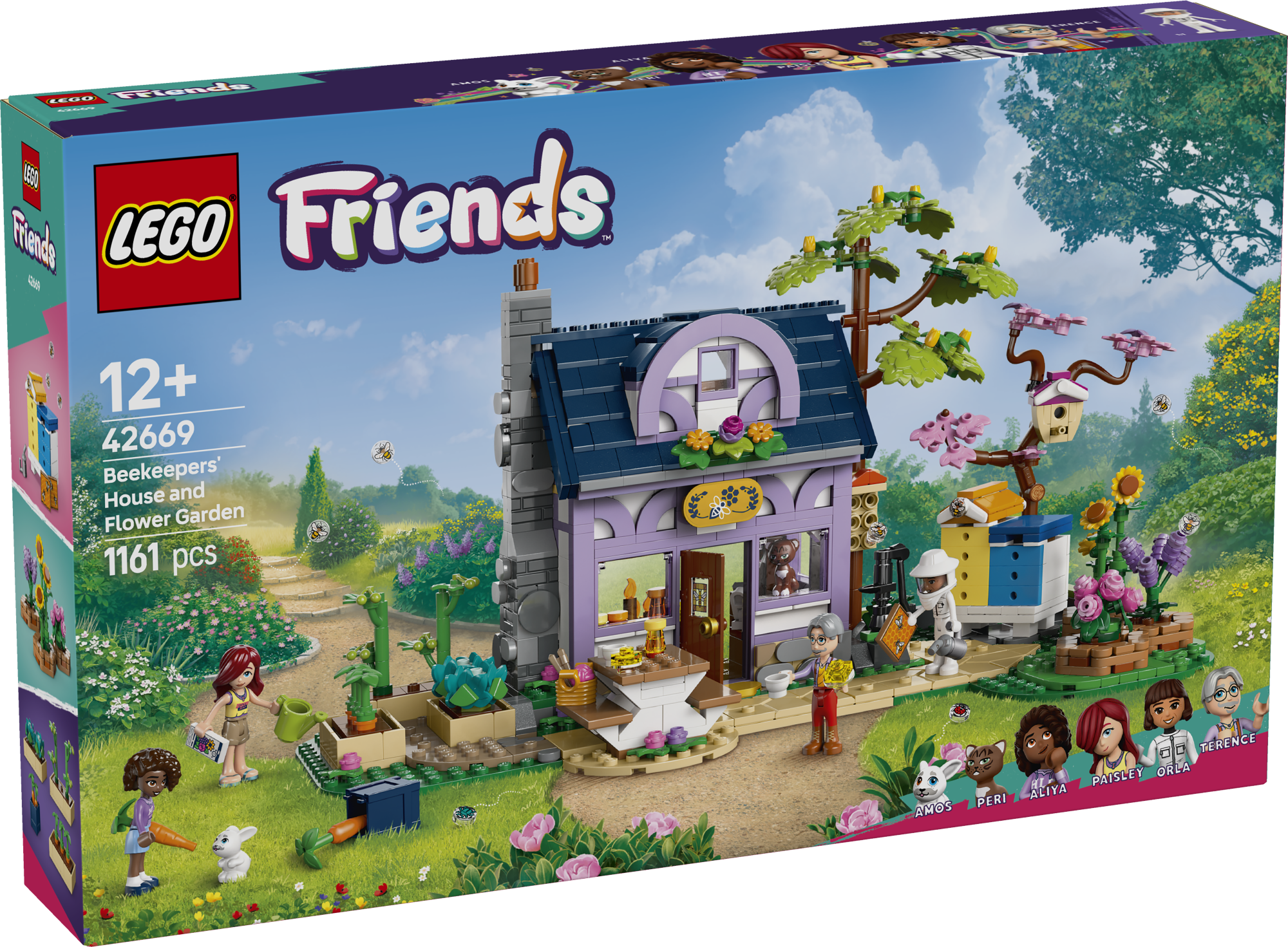 LEGO Friends Mesiniku maja ja lilleaed Mesiniku maja ja lilleaia komplektis on 4 LEGO Friends tegelaskuju