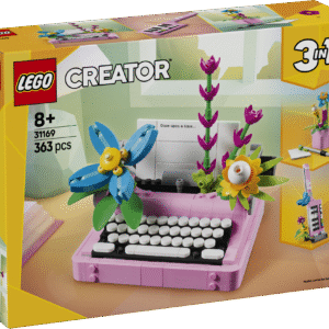 Kaunista iga tuba selle värvilise mängukomplektiga LEGO Creator Kirjutusmasin lilledega ning ehita see ümber klahvpilliks või lillepotiks.