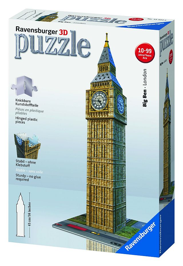 Ravensburger 3D pusle 216 tk Big Ben Ravensburgeri kvaliteetsed 3D pusled