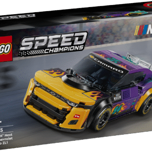 Lapsed ja NASCAR-i fännid saavad selle LEGO Speed Champions NASCAR Next Gen Chevrolet Camaro ZL1 automänguasjaga ehitada ja etendada põnevaid tegusid.