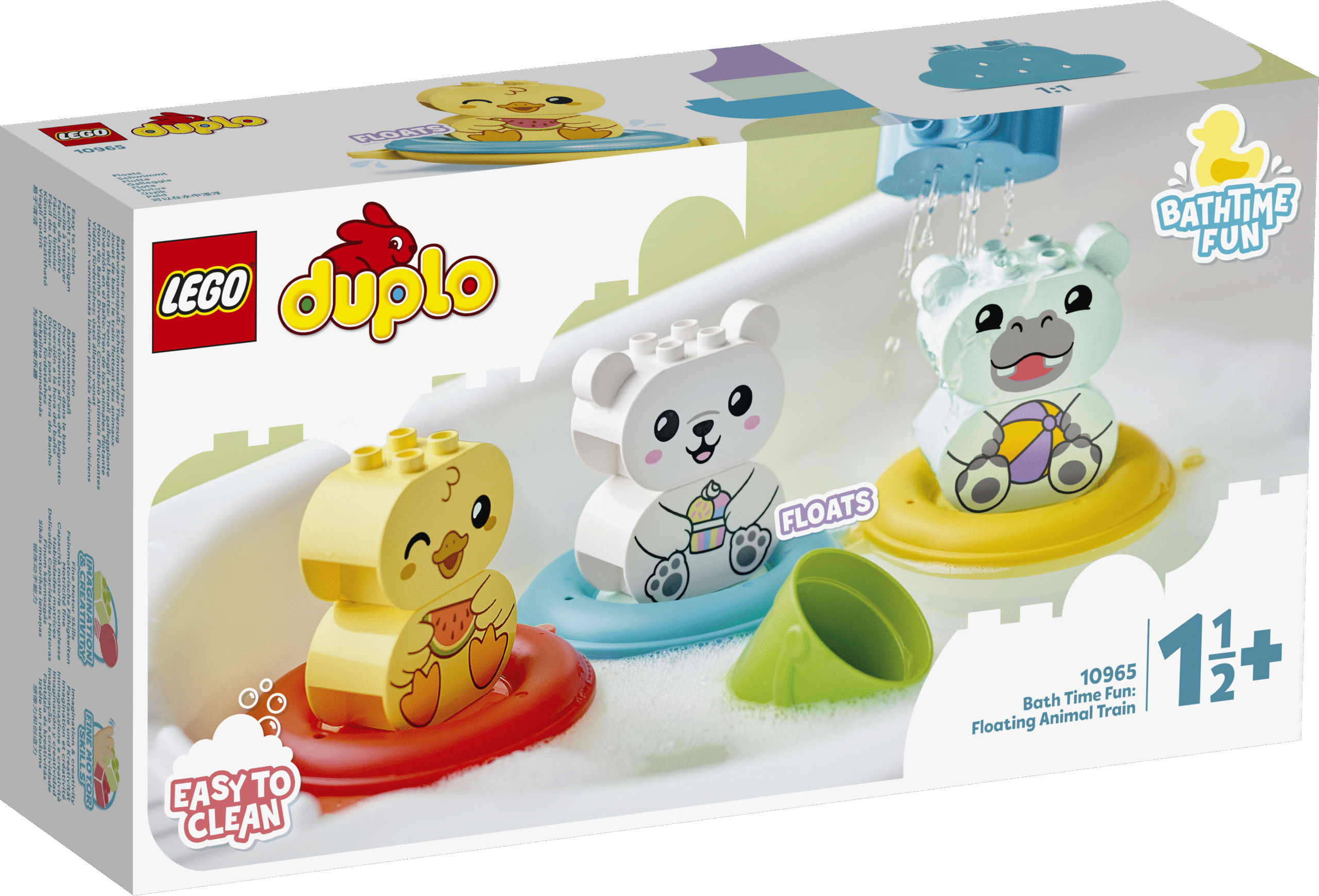 LEGO DUPLO vannimänguasi Ujuv loomade rong Muuda vanniskäik kolme toreda ujuva loomaga arendavaks ja lõbusaks. See lihtsasti puhastatav mänguasi pakub vannis lõputult väikelapsesõbralikku mängurõõmu.