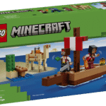 Ahoi! LEGO® Minecraft® Piraadilaeva reisi seiklusmänguasi on tegevuste rohke mängukomplekt koos kahe piraadi ja kokkupandava paadi