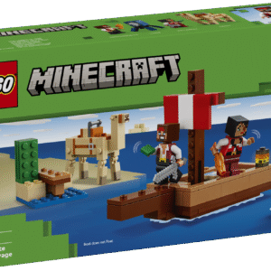Ahoi! LEGO® Minecraft® Piraadilaeva reisi seiklusmänguasi on tegevuste rohke mängukomplekt koos kahe piraadi ja kokkupandava paadi