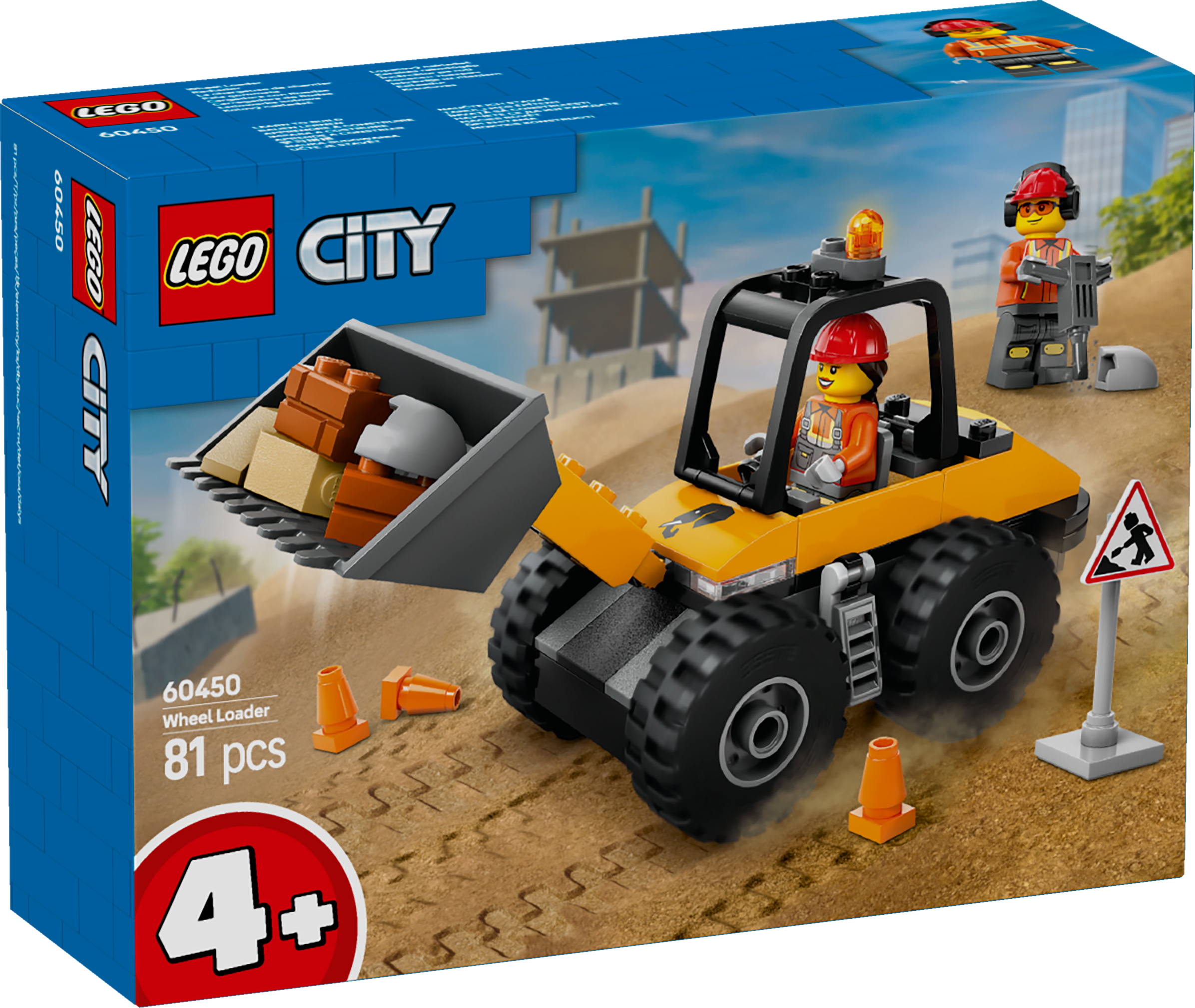 LEGO City Kollane esilaadur Liitu oma väikese kangelasega rollimänguks ja jutuvestmiseks selle vahva LEGO City ehitusplatsi mänguasjaga