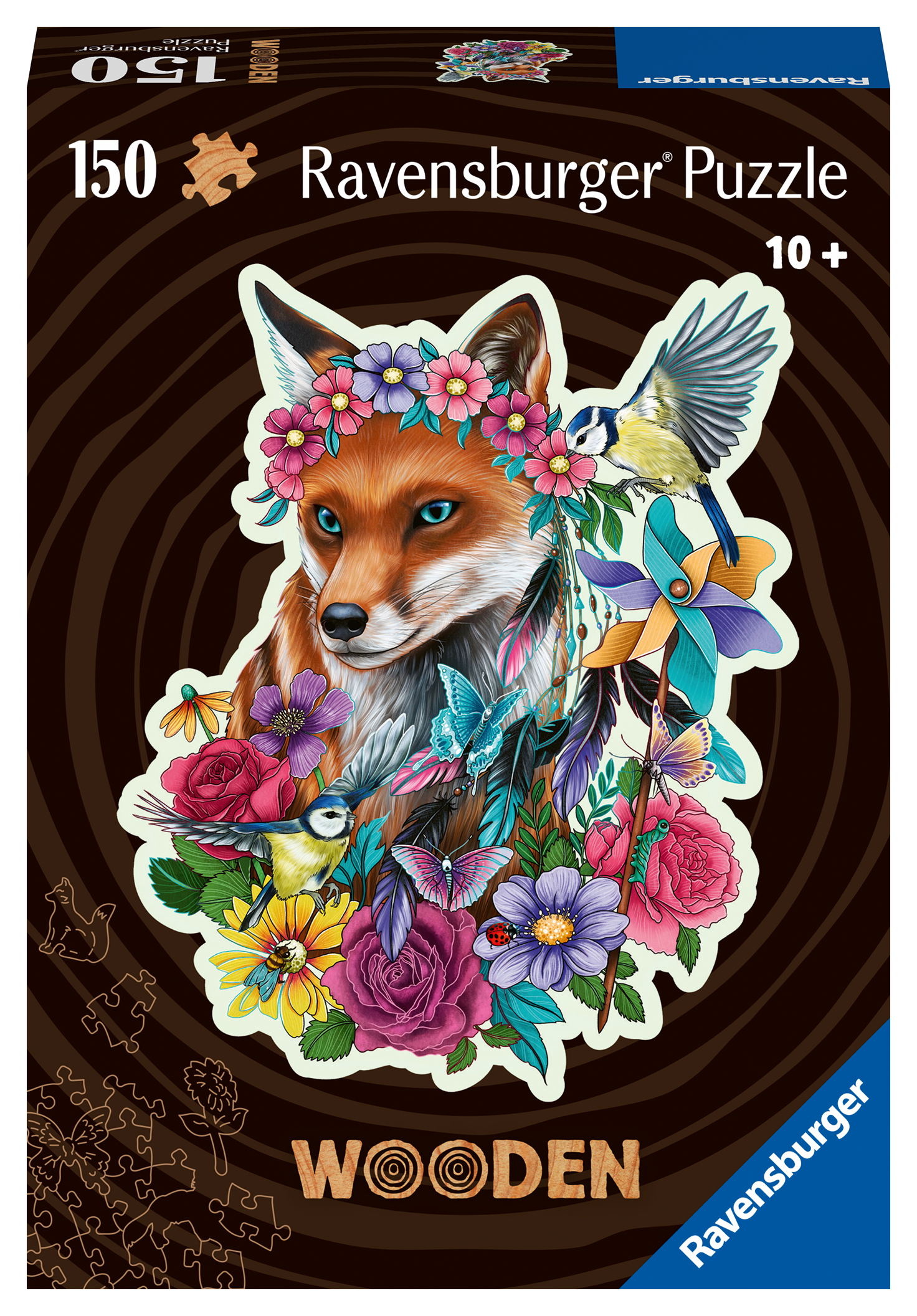 Ravensburger puidust pusle 150 tk Värviline rebane Puidust pusled on kvaliteetsed ja hindamatu väärtusega!