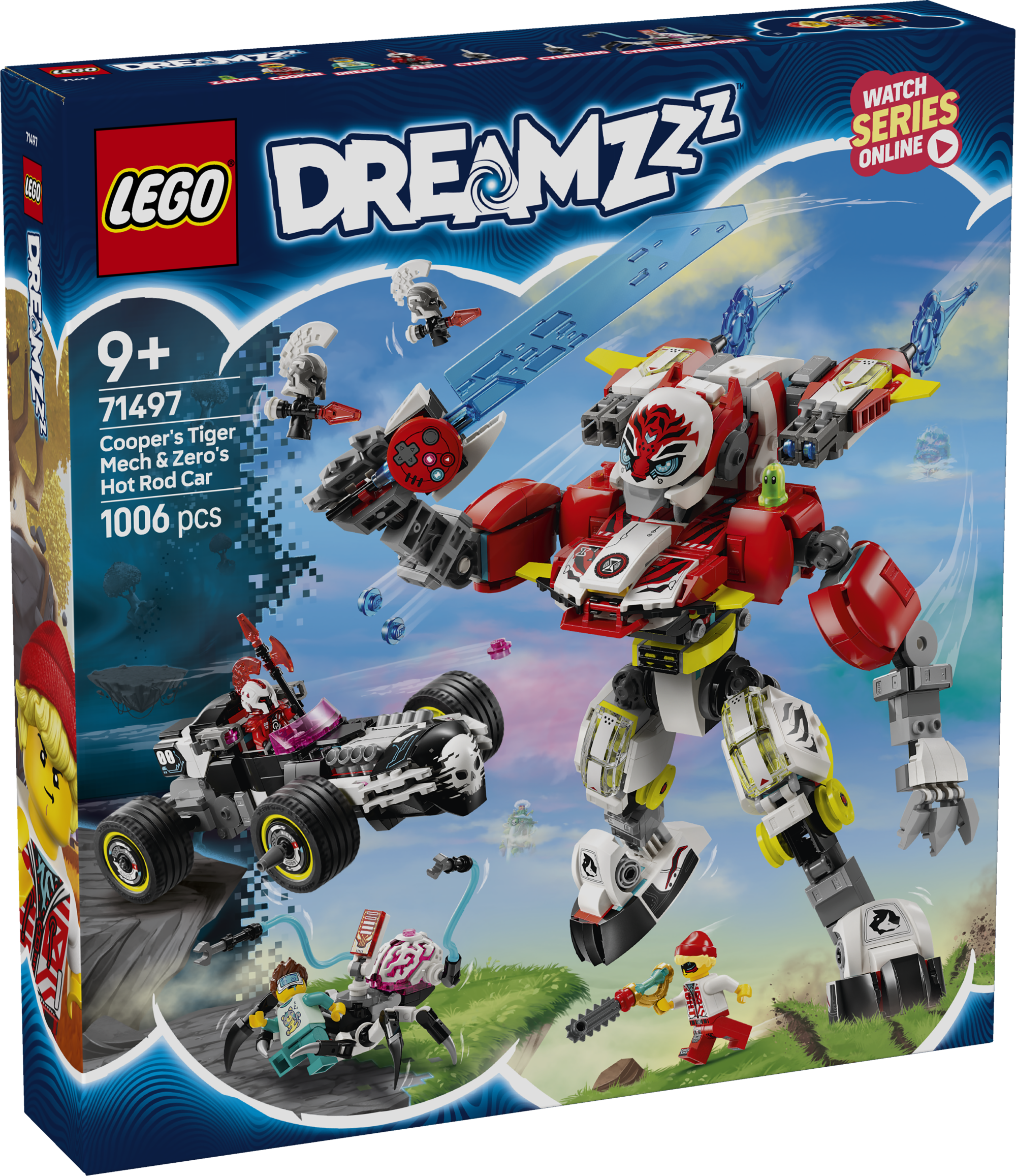 LEGO Dreamzzz Cooperi tiigrirobot ja Zero hot-rod-auto Lase laste loovusel möllata fantaasiamängukomplektiga