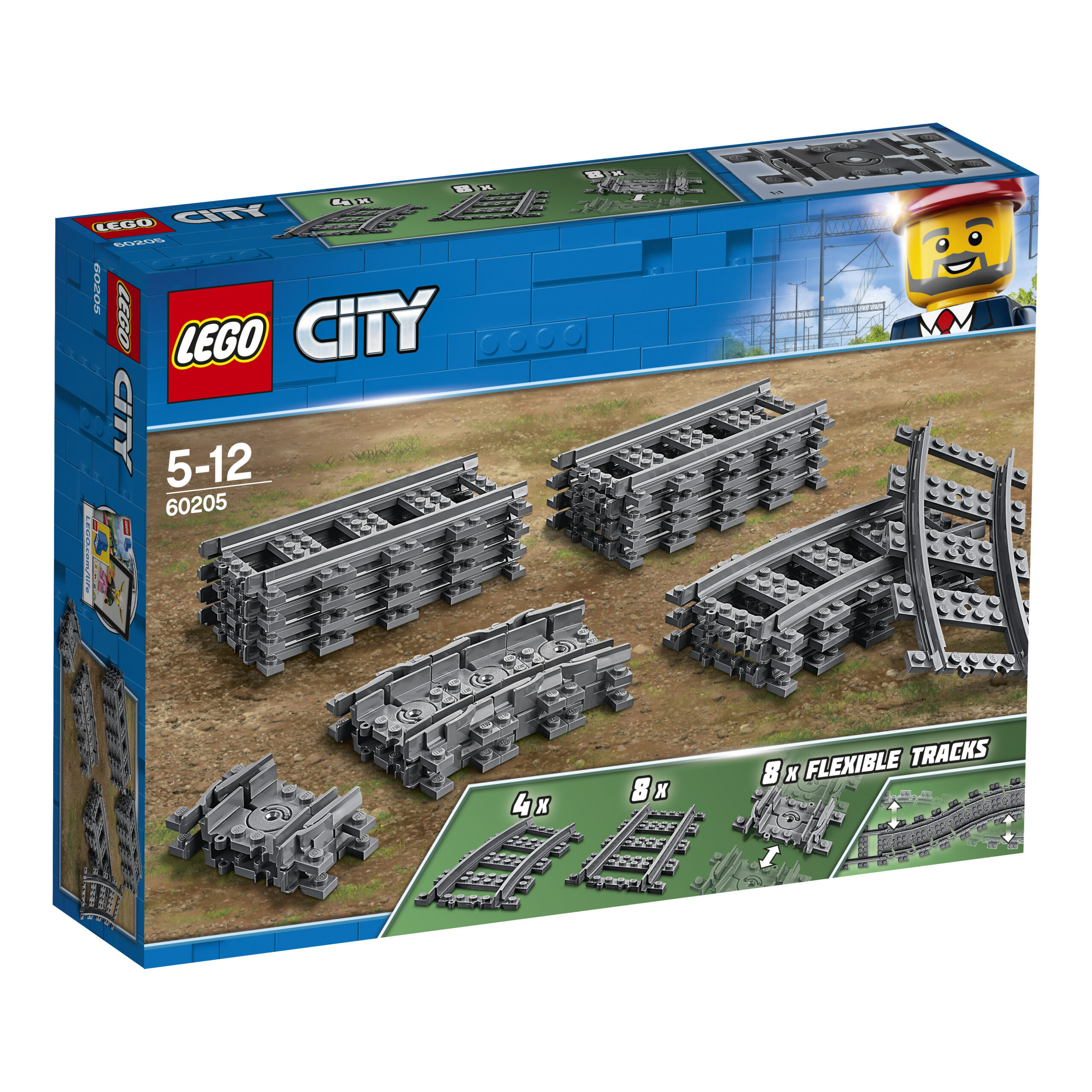 LEGO City Rööpad ja kurvid Reisi ükskõik kuhu LEGO® City mitmeti seatavate rööbaste abil!