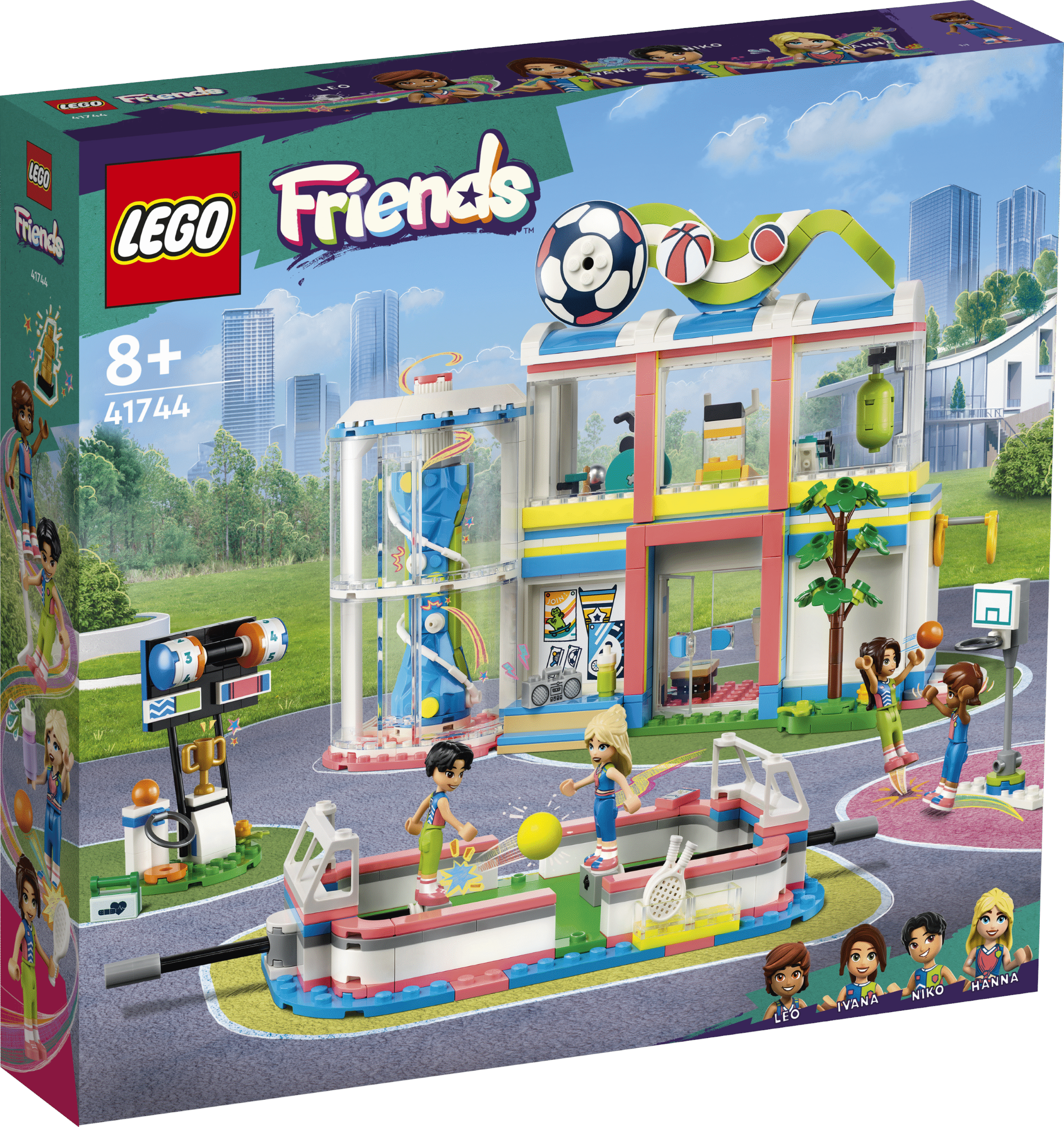 LEGO Friends Spordikeskus Lapsed saavad selle loomingulise mängukomplektiga luua oma lugusid spordikeskuses. Komplektis on jalgpalli