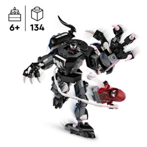 koos täielikult liigendatud kokkupandava Venomi robotmänguasja ning Miles Moralesi ja Venomi minifiguuridega.