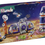 Lastele mõeldud LEGO® Friends Marsi kosmosebaasi ja raketi ehitusmänguasjaga on kaasas kokkupandav rakett