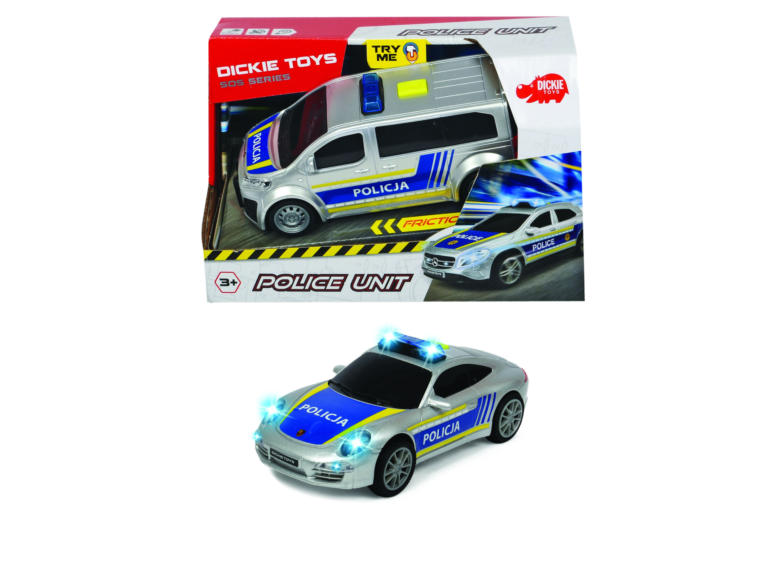 Dickie Toys  politseiüksus 2 erinevat Äge auto