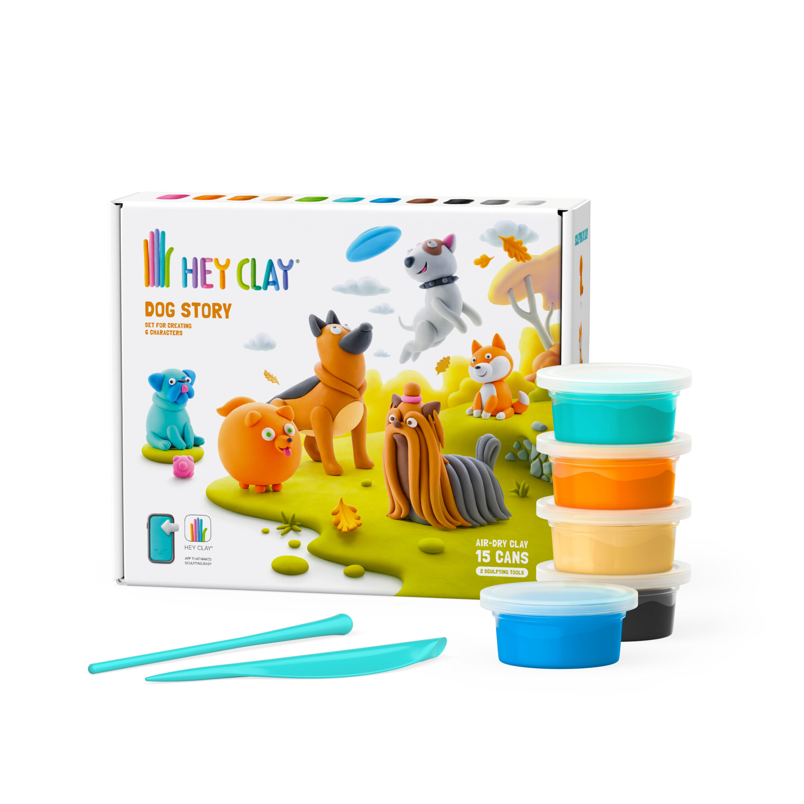 HEY CLAY voolimismass 15 tk: koerte valik Lõbus ja arendav viis loovuse ja peenmotoorika toetamiseks lastele!