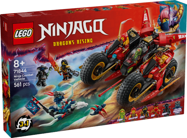 Lapsed saavad nautida mängimist selle põneva LEGO® NINJAGO® kolm-ühes Ninja lahinguautoga