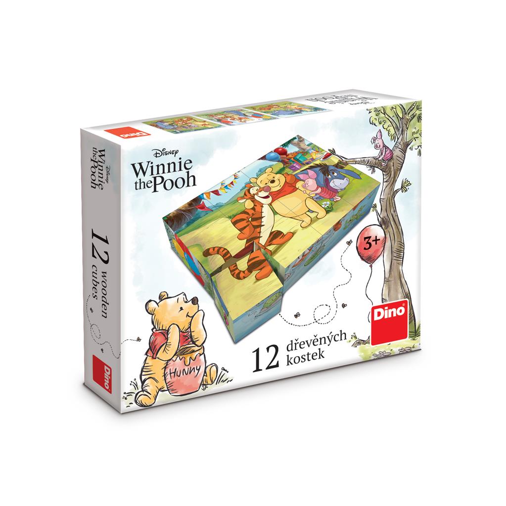 Dino klotsipusle puidust 12 tk Winnie Puhh ja sõbrad Klotsipusled laste lemmiktegelastega!