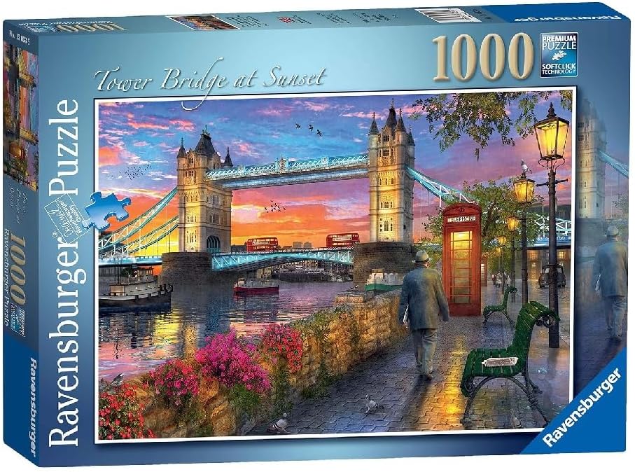 Ravensburger pusle 1000 tk Toweri sild päikeseloojangul Pusle pakub  lõõgastust