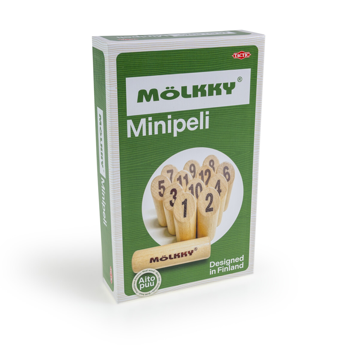 Tactic viskemäng Mölkky mini Mängige ikoonilist Mölkky mängu miniatuurselt.