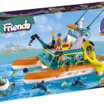 Loominguline jutuvestmine on kokkupandava mängukomplektiga LEGO® Friends Merepääste paat nii lõbus. Komplektis on neli mininukku ja palju tarvikuid.