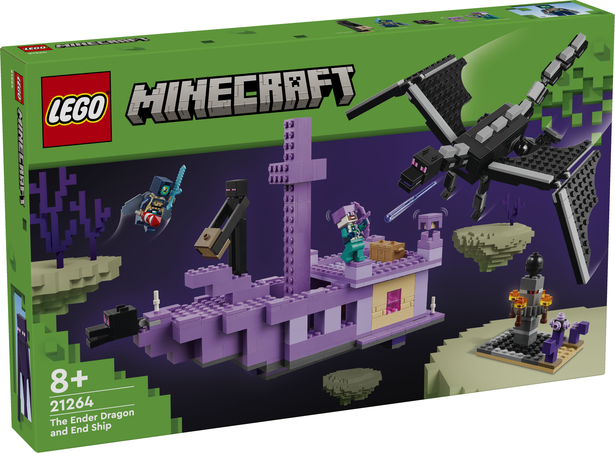 LEGO Minecraft Lõpudraakon ja lõpulaev Vii lapsed ehituskomplektiga LEGO® Minecraft® Lõpudraakon ja lõpulaev põnevale seiklusele lõpubioomi.