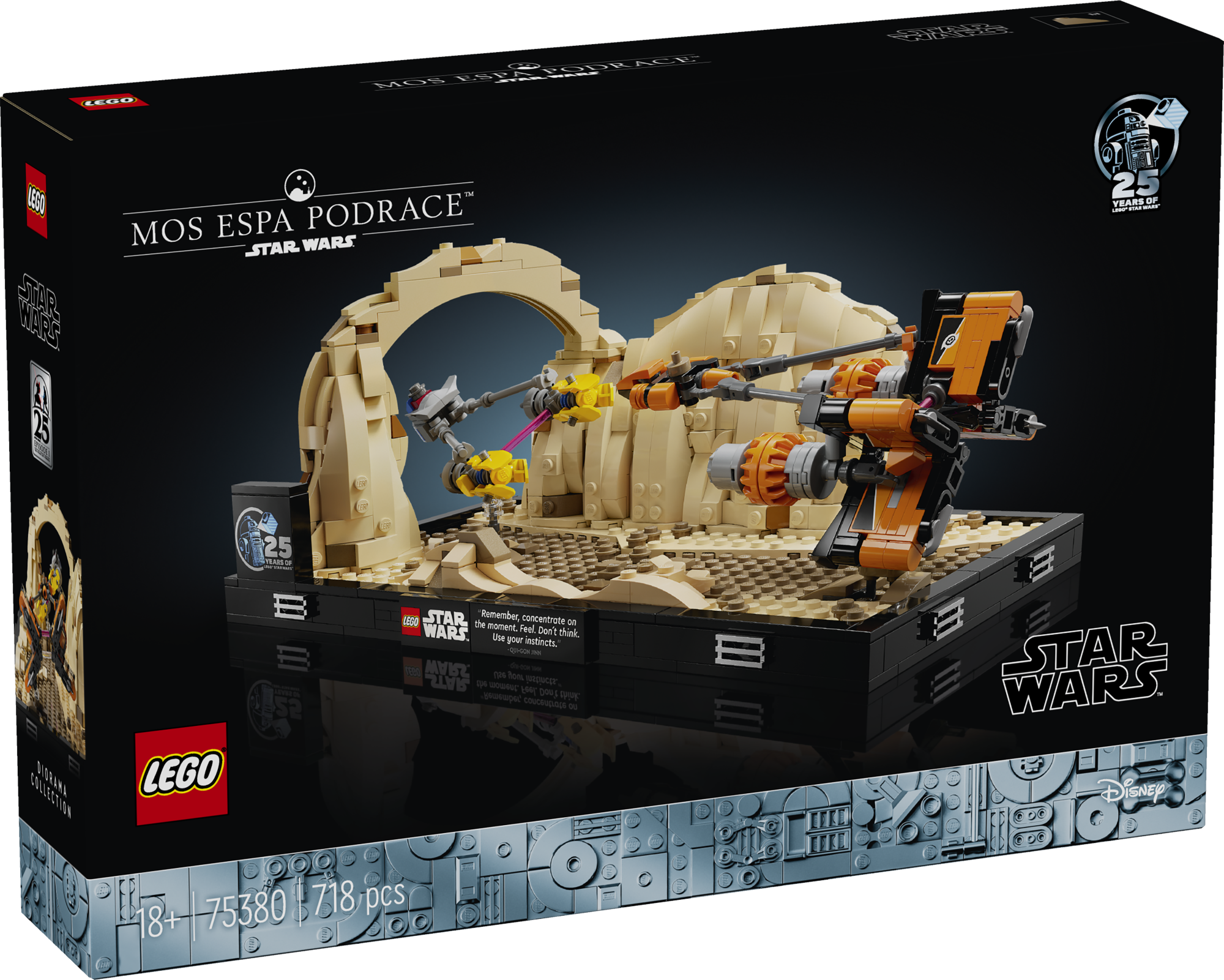 LEGO Star Wars Mos Espa Podrace dioraam Sukeldu loomingulisse ehitusprojekti ja naudi Mos Espa Podrace'i dünaamilisust selle täiskasvanutele mõeldud LEGO® Star Wars™ komplektiga.
