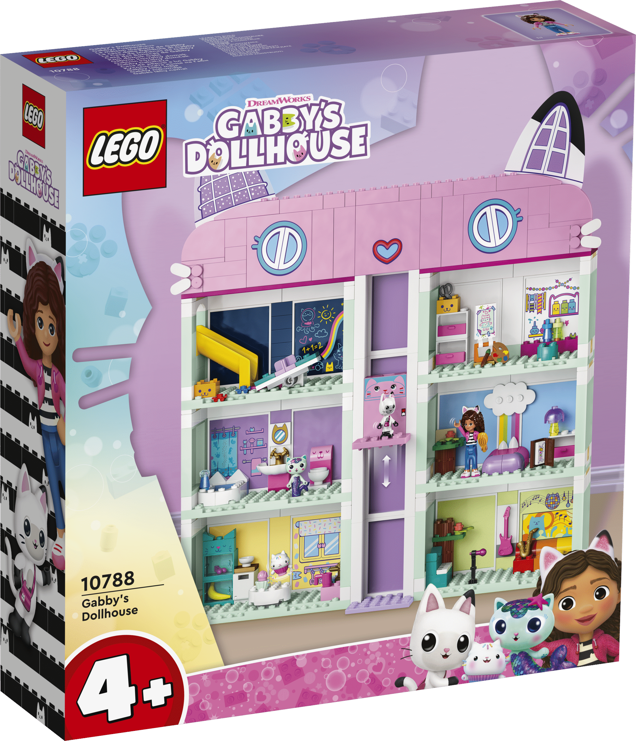 LEGO Gabby´s Dollhouse Gabby nukumaja Kingi DreamWorks Animationi „Gabby nukumaja“ fännidele enda maagiline maja alates 4-aastastele lastele mõeldud 8-toalise tegevusterohke mängukomplektiga