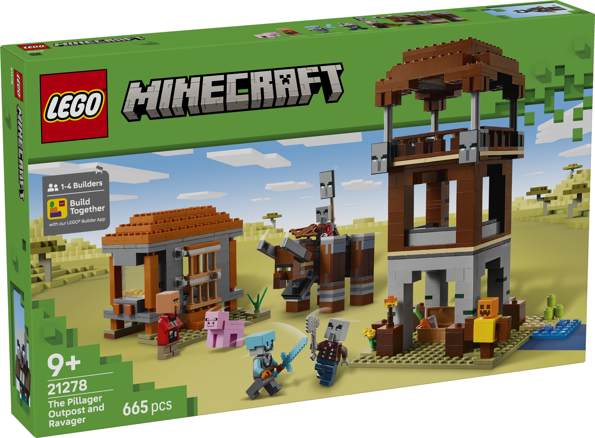 LEGO Minecraft Rüüstajate eelpost ja Laastaja LEGO® Minecraft® Rüüstajate eelpost ja Laastaja annab Minecrafti mängijate kättesse peaga rammiva ja lõugadega haarava laastaja.
