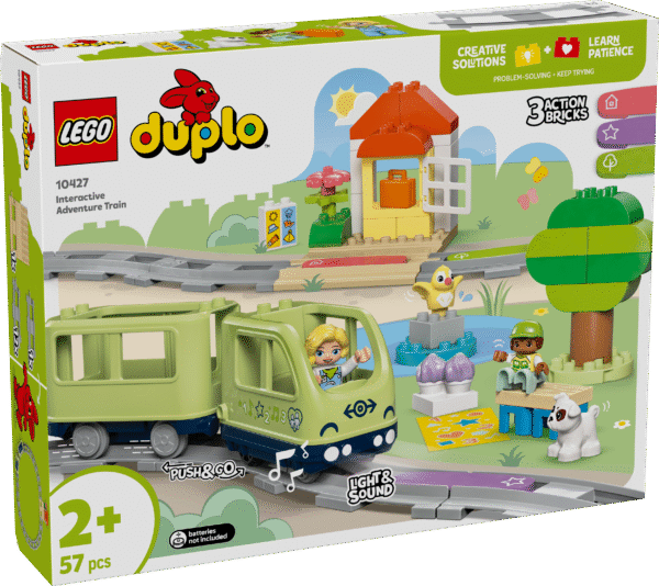 Koolieelikud lähevad selle interaktiivse LEGO DUPLO väikelaste mängurongi ja jaama komplektiga stimuleerivale õppemängu teekonnale.