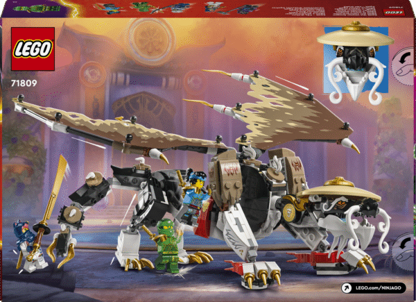 mis sisaldab suurt kokkupandavat LEGO draakonit ja viite NINJAGO tegelaskuju minifiguuri.