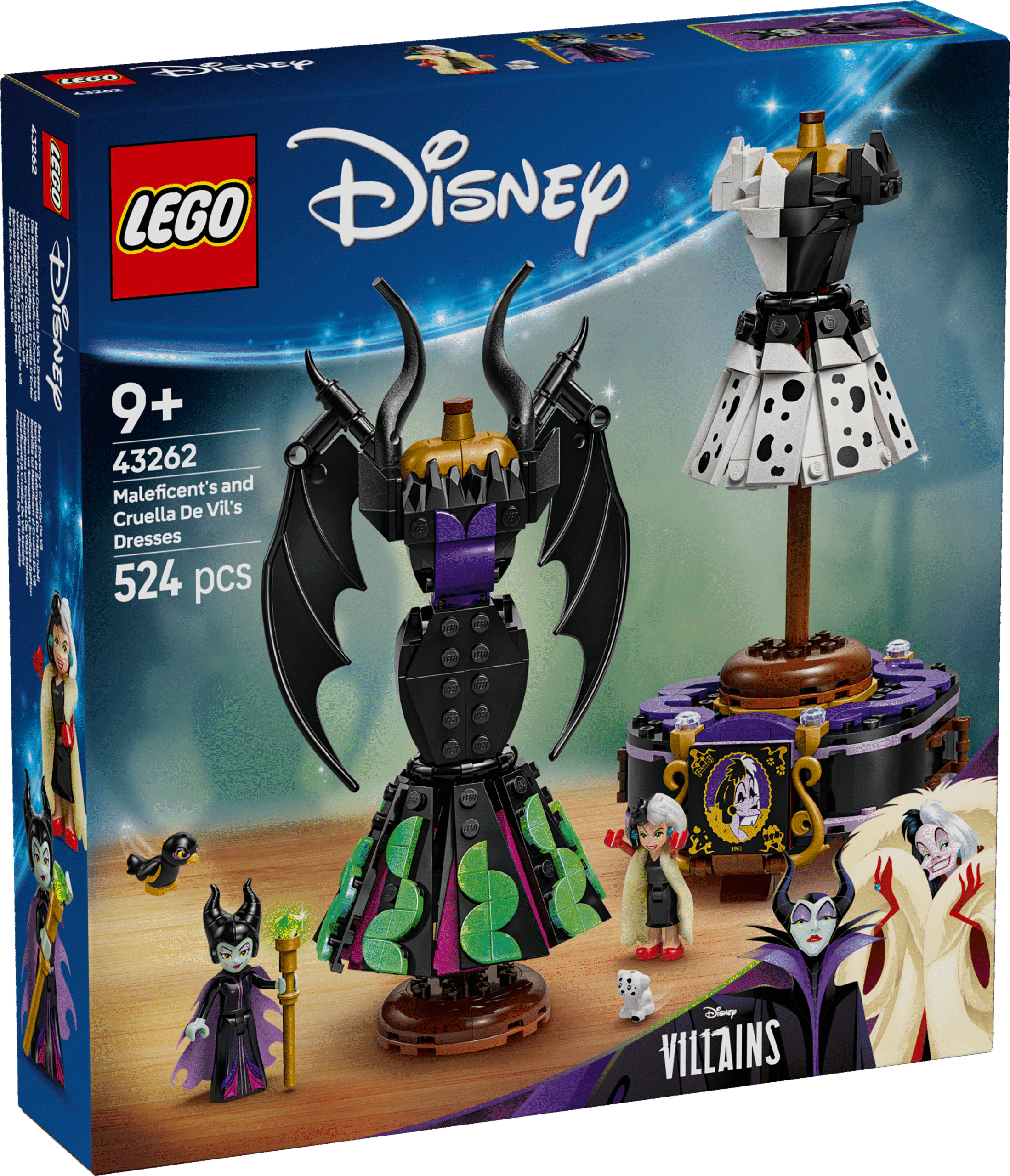 LEGO Disney Maleficenti ja Cruella De Vili kleidid Hellita moesõpru selle LEGO Disney ehituskomplektiga