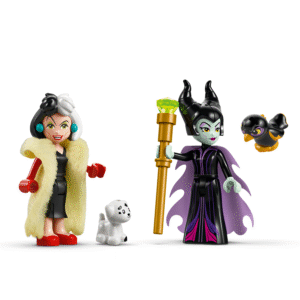 Maleficenti ja Cruella De Vili LEGO Disney mininuku tegelaskujud ja 2 lemmiklooma