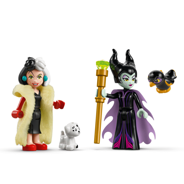 Maleficenti ja Cruella De Vili LEGO Disney mininuku tegelaskujud ja 2 lemmiklooma
