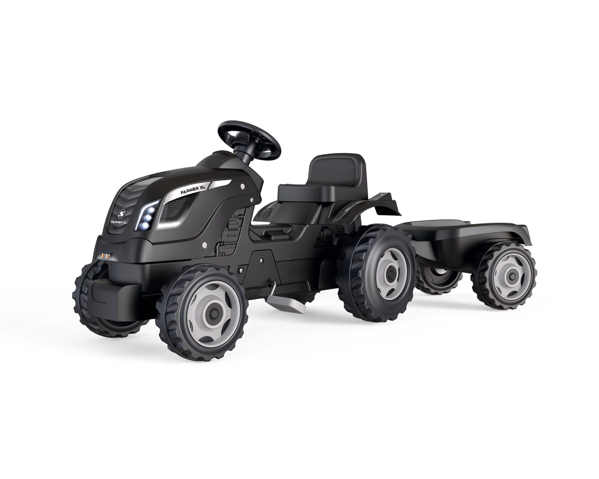 Smoby Traktor must Farmer XL käruga Traktoriga sõitmine pakub nii füüsilist aktiivsust kui põnevat mängukogemust.
