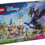 Kingi lastele kokkupandav mängukingitus Aurora ja prints Phillipi LEGO ǀ Disney mininukufiguuride ning draakoni ja hobuse LEGO ǀ Disney loomafiguuridega.