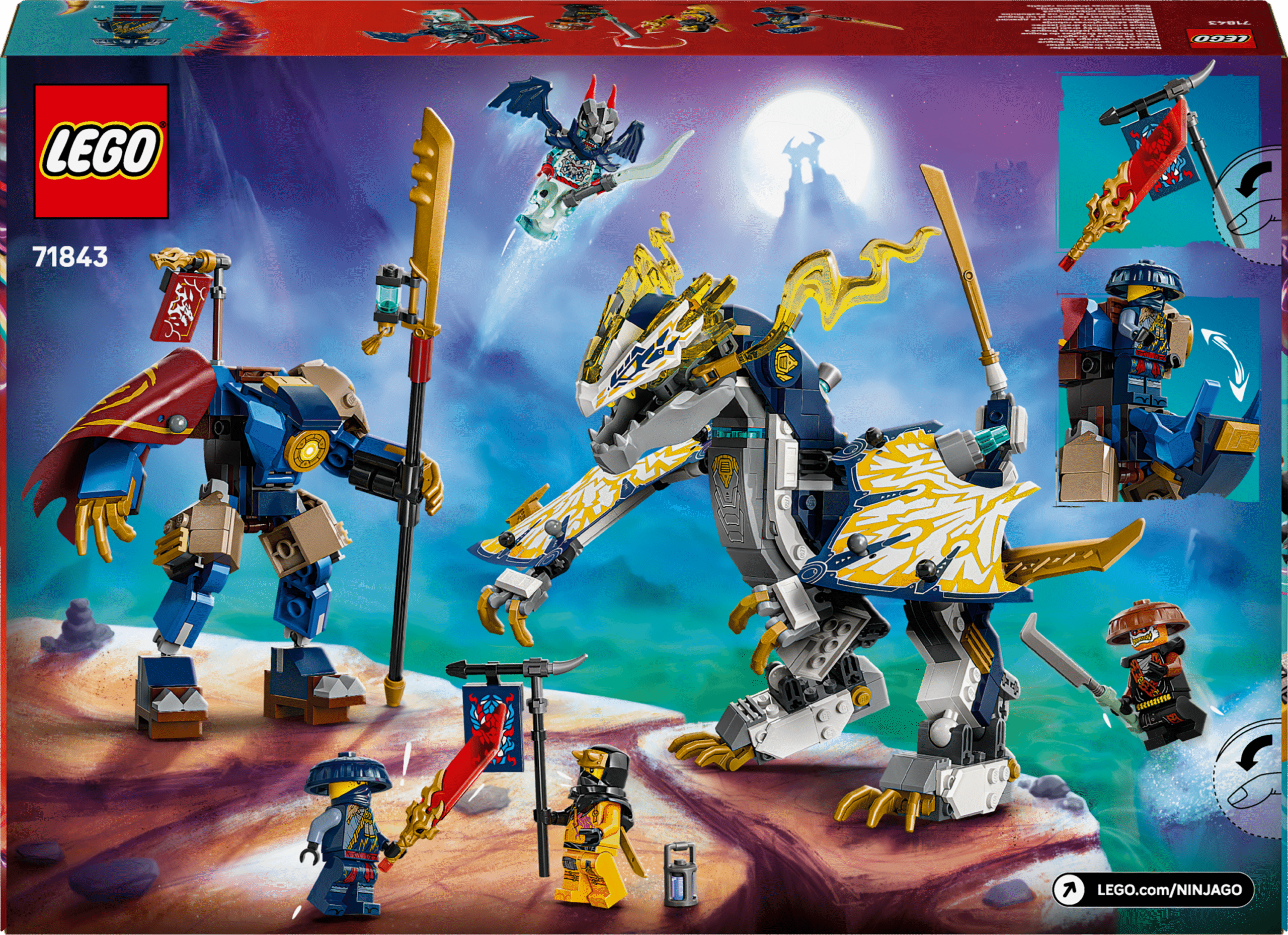 image_raw roboti ja 4 minifiguuriga võimaldab lastel etendada lugusid telesarja NINJAGO Dragons Rising 3. hooajast.