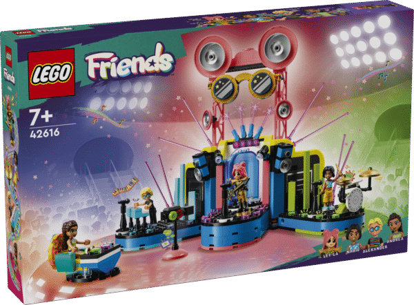 LEGO® Friends Heartlake’i linna muusika talendi-show mänguasjaga on kaasas neli LEGO Friends tegelast ja see on lõbus kingitus lastele