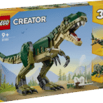 Lapsed saavad selle LEGO Creatori kolm ühes Tyrannosaurus rex mänguasjaga nautida põnevaid dinosauruseseiklusi ja seejärel ehitada selle ümber triceratopsiks või pterodactyliks.