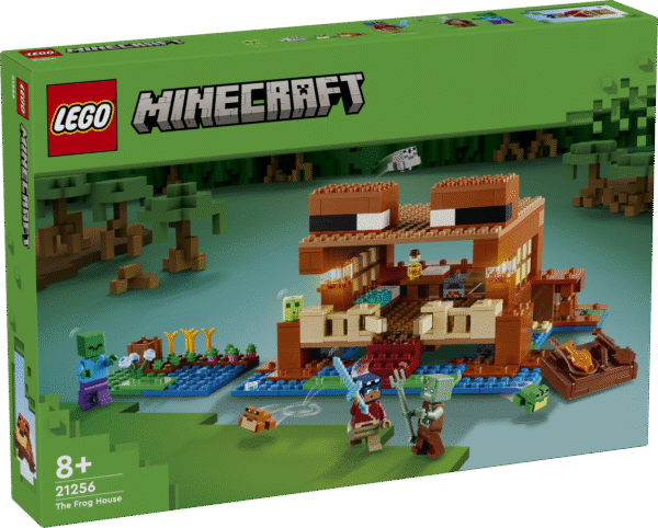 Minecraft® tegevuse ja mängu ikooniliste konnade fännidele meeldib ehitada Konnamaja ning võidelda soos zombi ja Uppunuga.
