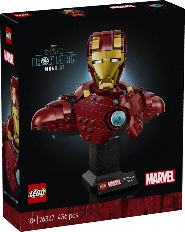 See kogutav LEGO® ǀ Marvel Iron Man MK4 büst on detailne kokkupandav ehitus- ja esitluskomplekt superkangelaste täiskasvanud fännidele.