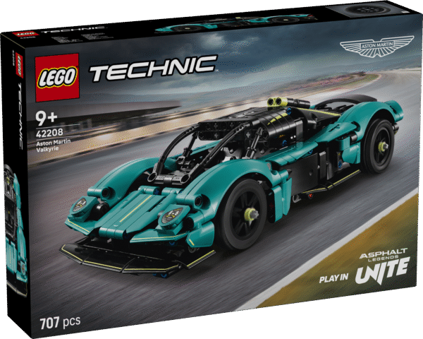 Selles Aston Martin Valkyrie autokomplektis on kokkupandav LEGO® Technic sportautomudel