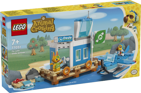 Funktsiooniderohke LEGO Animal Crossing komplekt üksikasjaliku lennujaama ja vesilennukiga