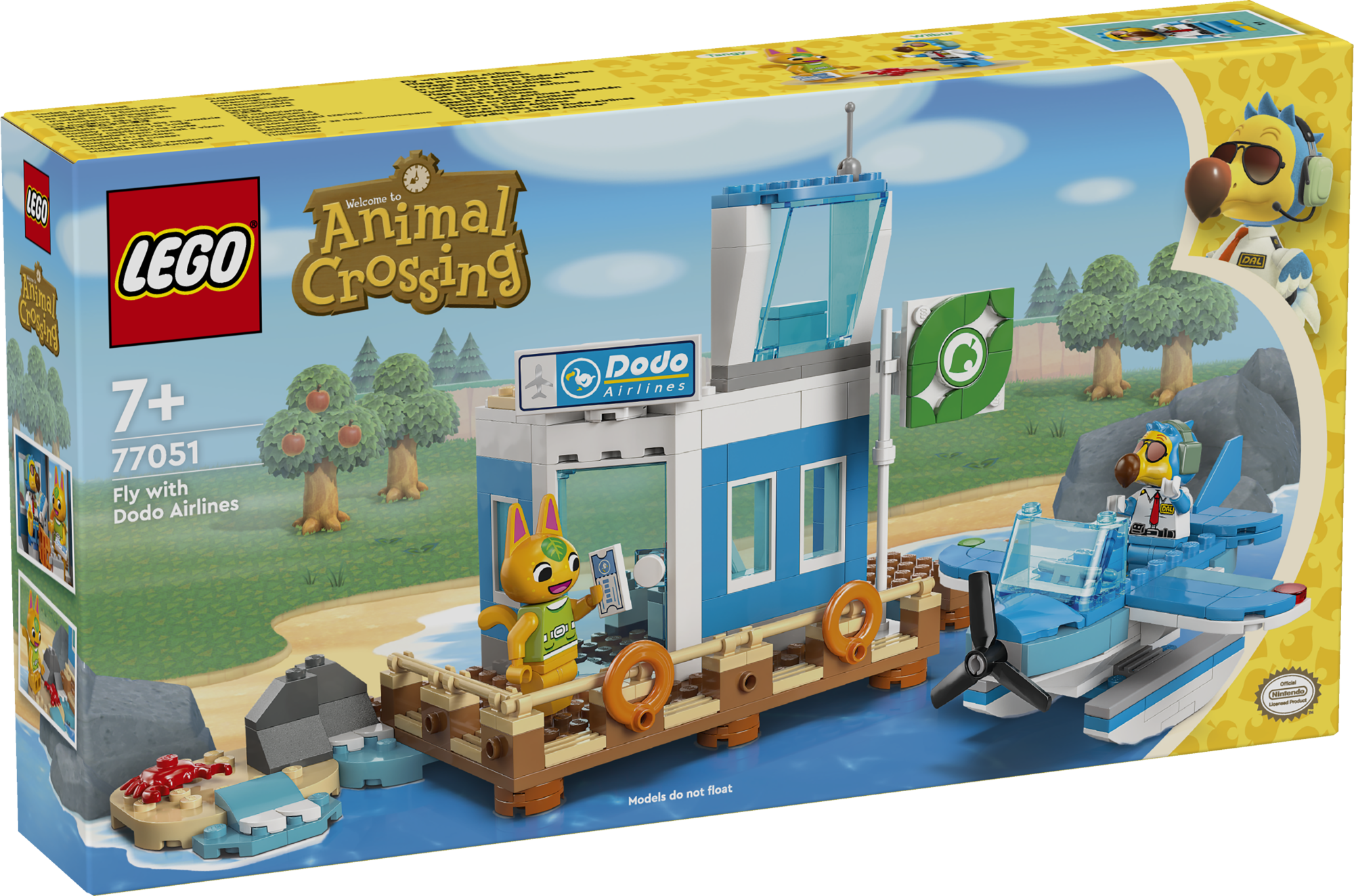 LEGO Animal Crossing Lendamiseks võta Dodo Airlines Funktsiooniderohke LEGO Animal Crossing komplekt üksikasjaliku lennujaama ja vesilennukiga