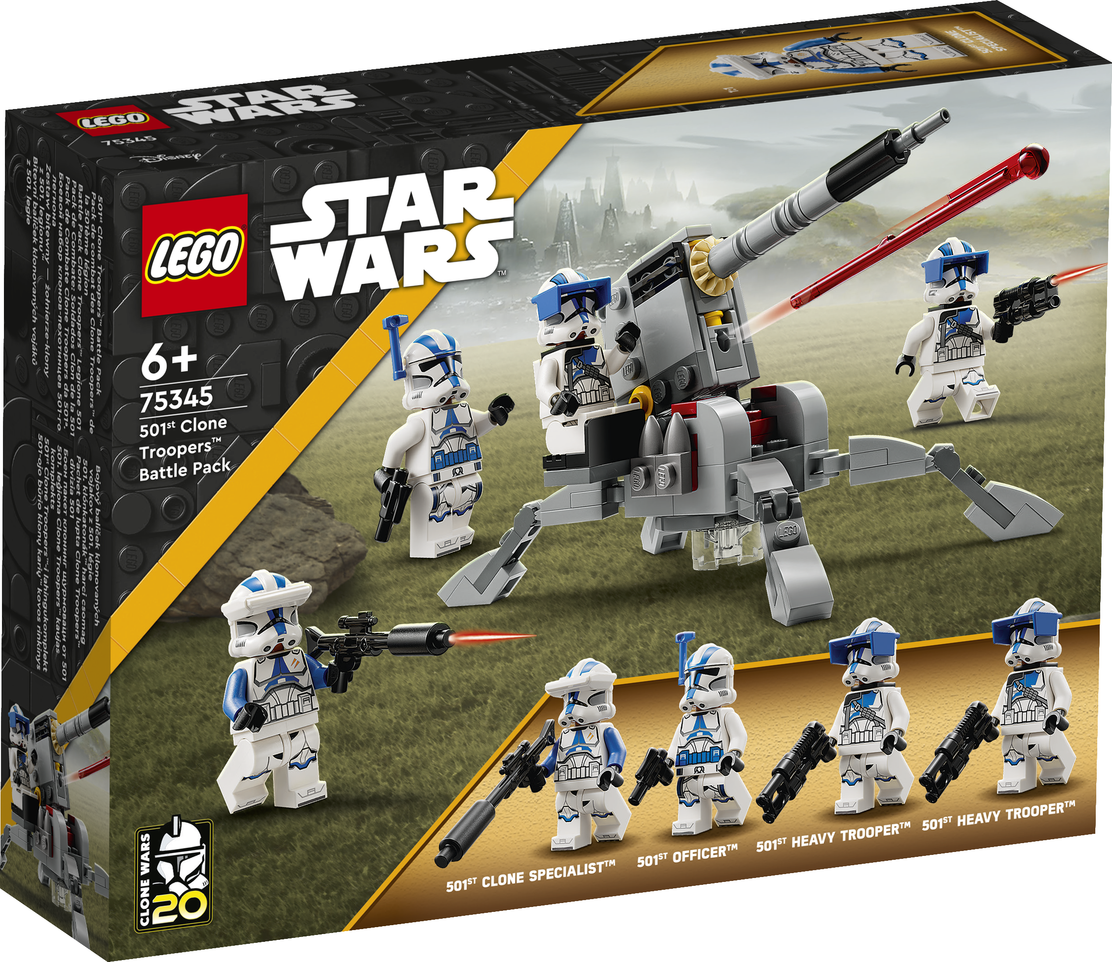 LEGO Star Wars TM 501st Clone Troopers-i lahingukomplekt Lapsed saavad juhtida 501st Clone Trooperite üksust selle LEGO® Star Wars™ lahingukomplektiga
