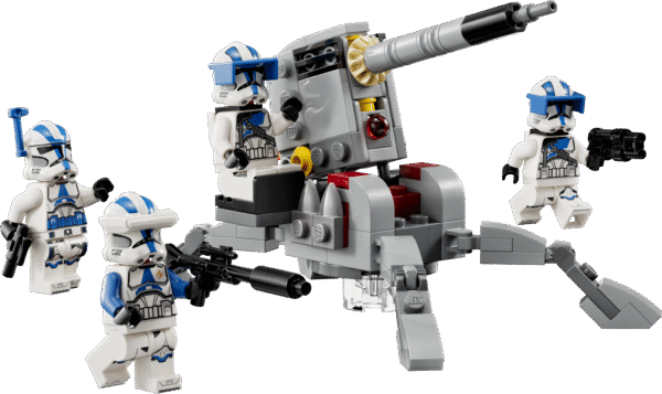 milles on neli LEGO minifiguuri ja sõidukihävituskahur AV-7.