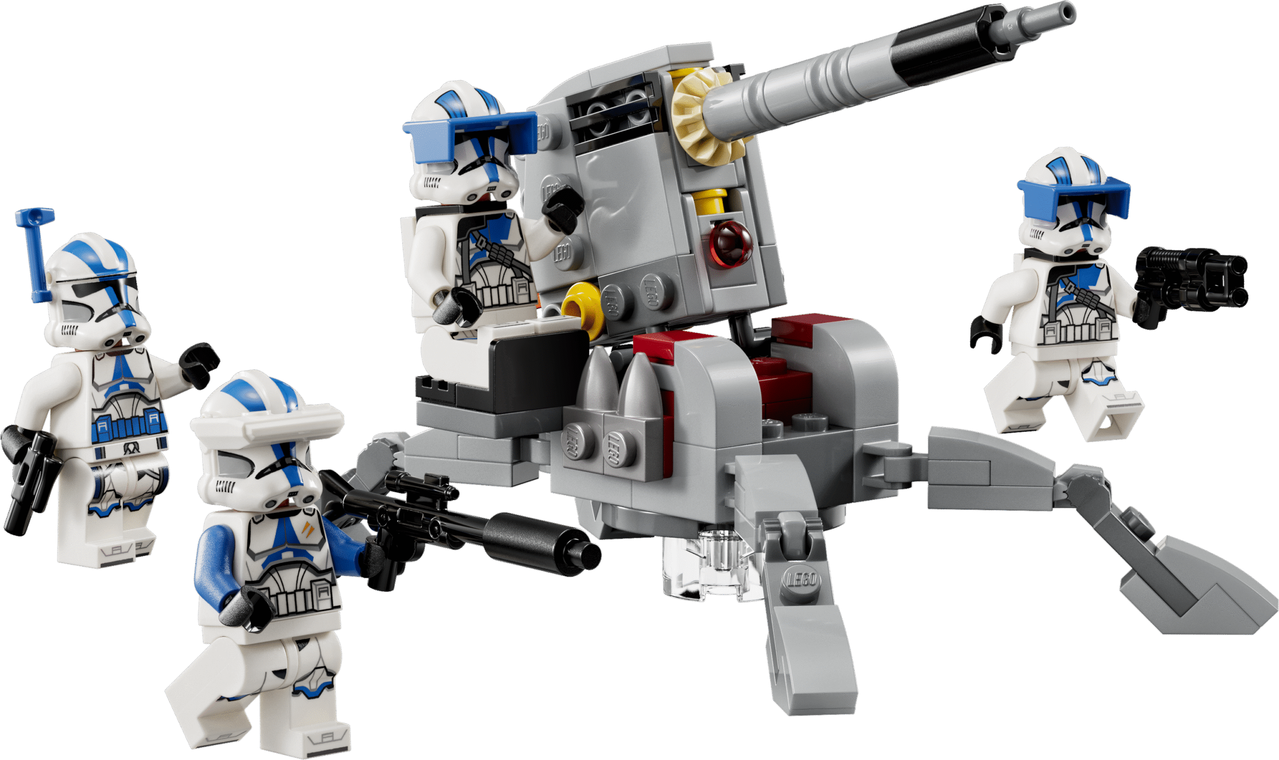 image_raw milles on neli LEGO minifiguuri ja sõidukihävituskahur AV-7.