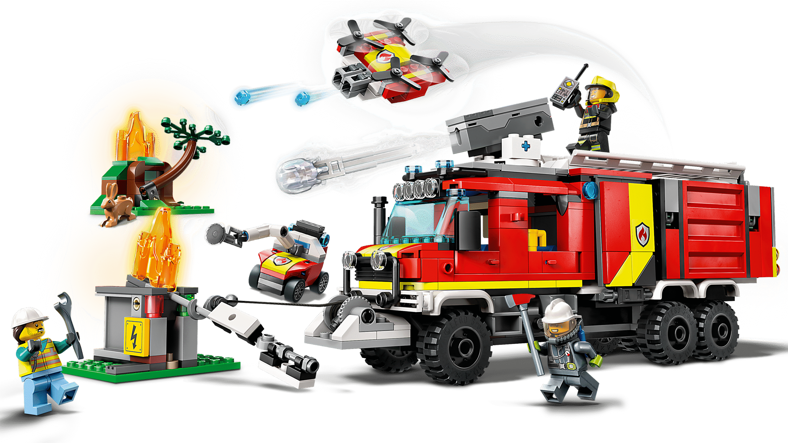 image_raw kolm minifiguuri ja palju lahedaid tarvikuid.