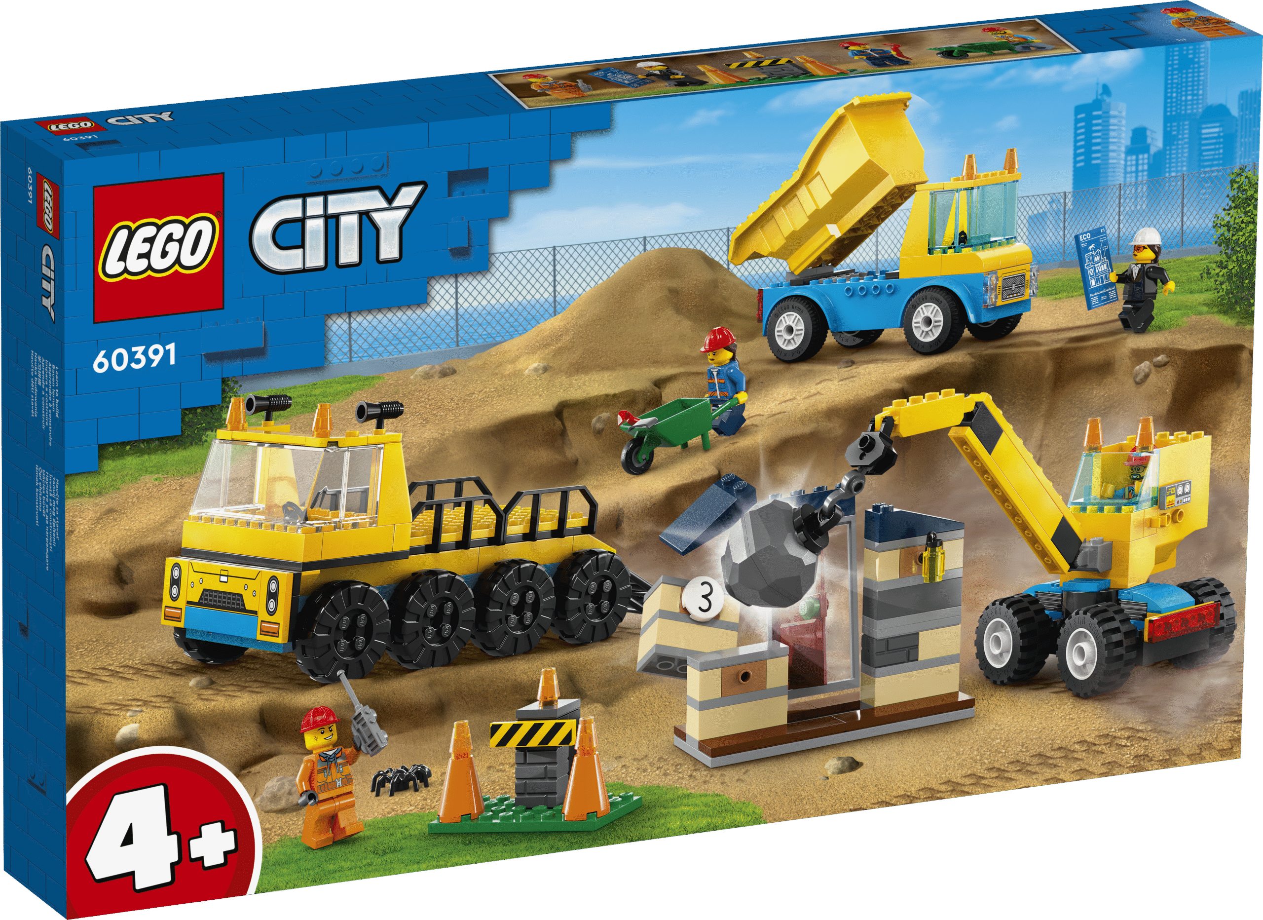 LEGO City Ehitusveokid ja lammutuskuuliga kraana Mängukomplekt LEGO® City Lammutuskuuliga lammutamine aitab väikestel lastel arendada oskusi