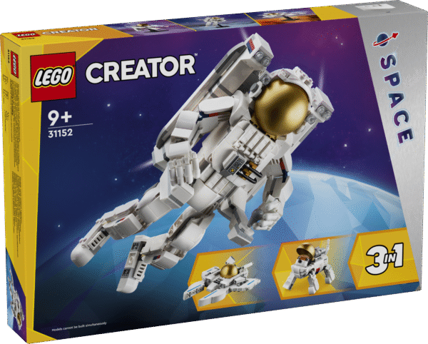 Lapsed saavad nautida galaktikatevahelist tegevust selle LEGO® Creator kolm ühes kosmoseastronaudi ehitusmänguasjaga ning seejärel ehitada selle ümber kosmosekoeraks või kosmoselennukiks.