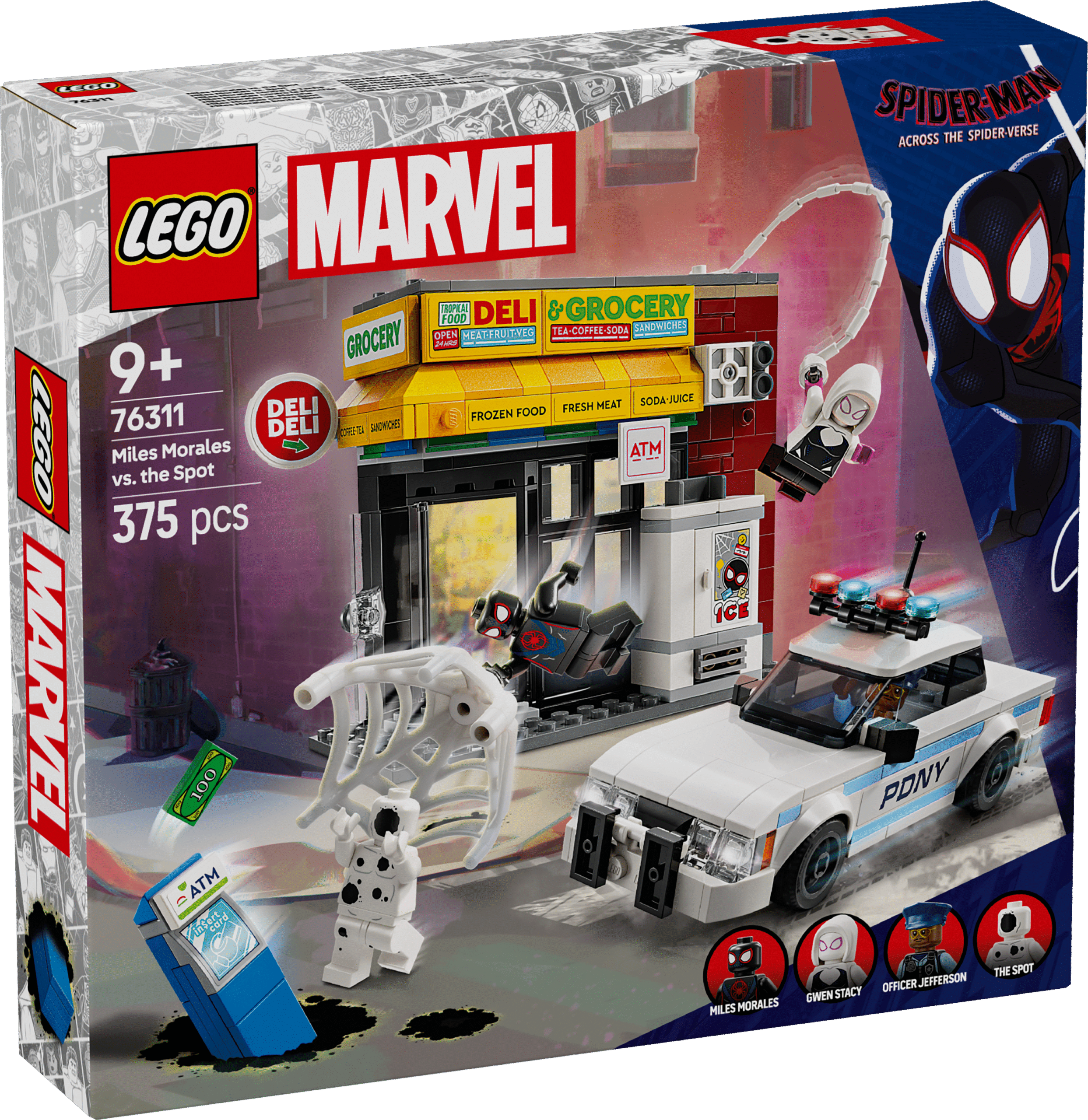 LEGO Super Heroes Spider-Verse: Miles Morales vs. the Spot LEGO Marvel Spider-Verse: Miles Morales vs. The Spoti ehituskomplekt koos minifiguuridega filmist Spider-Man: Across the Spider-Verse.